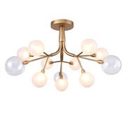 Favourite 2515-9U Светильник потолочный каркас цвета окрашенное золото, белое стекло, прозрачное стекло 2515-9U