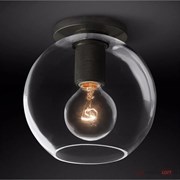 ImperiumLoft Потолочный светильник RH Utilitaire Globe  Shade Flushmount Black 123673-22