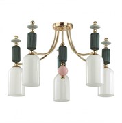 Odeon Light 4861/5C CLASSIC ODL_EX21 золото/раноцветный/керамика/стекло Люстра потолочная E14 5*40W CANDY 4861/5C