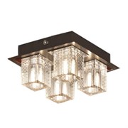 Lussole PROMO 2 Металл Хром / венге Стекло Люстра G9 5W GRLSF-1307-04