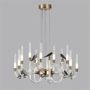 Odeon Light 5431/30L L-VISION ODL_EX24 11 золотой(под латунь)/белый градиент/беж./зеленый/ металл/стекло/керамика Люстра LED 30W 4000K LARK 5431/30L