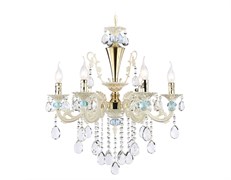 Ambrella Подвесная люстра с хрусталем TR4923/6 GD/WH/BL золото/белый/голубой E14*6 max 40W D600*620 TR4923
