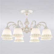 Eurosvet Классическая люстра со стеклянными плафонами 60107/8 белый с золотом a045773