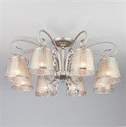 Eurosvet Потолочная люстра с абажурами 60065/8 серебро 00000082055