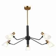 Evoluce SLE205403-05 люстра подвесная чёрный, латунь / белый E14 5*60W SLE205403-05