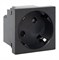Розетка 45х45 с зазем. 45 градусов, быстрозажимные клеммы, черная, матовая EKF E2MR16-028-30-45-SL - фото 117605