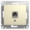 Glossa бежевый розетка компьютерная RJ45 кат.5E GSL000281K - фото 12462