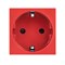 EKF PROxima Розетка 45х45 (2 модуля), с заземлением, красная, прямая. - фото 126162
