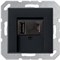 USB розетка для зарядки мобильных устройств тип А и USB тип С макс.3000 мА, матовый черный (A569BFPLTSWM+USB15CASW) - фото 41383