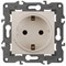 Розетка 220v c/з и шторками бежевая ЭРА Элеганс 14-2102-02 - фото 62029