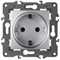 Розетка 220v c/з и шторками алюминий ЭРА Элеганс 14-2102-03 - фото 62083
