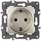 Розетка 220v c/з и шторками шампань ЭРА Элеганс 14-2102-04 - фото 62137