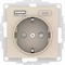Systeme Electric AtlasDesign бежевый розетка 16А с USB A+C (5В/2,4А/3 А, 2х5В/1,5А), мех ATN000232 - фото 70840