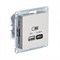Systeme Electric AtlasDesign бежевый USB розетка A + тип-C 45W высокоскор.заряд. QC,PD, механизм ATN000229 - фото 70844