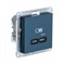 Systeme Electric AtlasDesign изумруд USB розетка тип-C 65W высокоскор.заряд. QC, PD, механизм ATN000827 - фото 71082