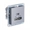 Systeme Electric AtlasDesign сталь USB розетка A + тип-C 45W высокоскор.заряд. QC, PD, механизм ATN000929 - фото 71154