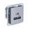 Systeme Electric AtlasDesign сталь USB розетка тип-C 65W высокоскор.заряд. QC, PD, механизм ATN000927 - фото 71199
