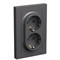 Systeme Electric AtlasDesign базальт розетка двойная с заземлением, 16А, в сборе ATN001424 - фото 71219