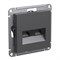 Systeme Electric AtlasDesign базальт розетка двойная компьютерная RJ45+RJ45, кат.5Е, механизм ATN001485 - фото 71233