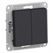 Systeme Electric AtlasDesign карбон выключатель 2-клавишный с самовозвратом, сх.2, 10А, механизм ATN001017 - фото 71279