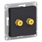 Systeme Electric AtlasDesign карбон Аудиорозетка двухместная ATN001087 - фото 71311