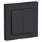 Systeme Electric AtlasDesign карбон выключатель 2-клавишный сх.5, 10АХ, в сборе ATN001052 - фото 71315