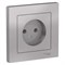 Systeme Electric AtlasDesign алюминий розетка без заземления, 16А, в сборе ATN000340 - фото 71406