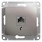 Glossa платина розетка телефонная RJ11 GSL001281T - фото 71712
