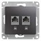 Glossa графит розетка 2-ая компьютерная RJ45+RJ45, кат.5E GSL001385KK - фото 71793