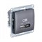 Glossa графит USB розетка A + тип-C 45W высокоскоростная зарядка QC, PD, механизм GSL001329 - фото 71806