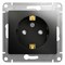 Glossa антрацит розетка с заземлением, со шторками, 16А GSL000745 - фото 71813