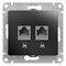 Glossa антрацит розетка 2-ая компьютерная RJ45+RJ45, кат.5E GSL000785KK - фото 71841