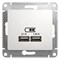Glossa белый розетка USB 5В/2,1А, 2х5В/1,05А GSL000133 - фото 71902