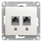 Glossa перламутр розетка 2-ая компьютерная RJ45+RJ45, кат.5E GSL000685KK - фото 71919