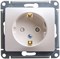 Glossa перламутр розетка с заземлением, со шторками, 16А GSL000645 - фото 71925