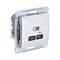 Glossa перламутр USB розетка тип-C 65W высокоскоростная зарядка QC, PD, механизм GSL000627 - фото 71962