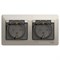 Glossa молочный розетка 2-ая с заземлением, со шторками, в сборе, IP44 GSL000947 - фото 71967
