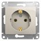 Glossa молочный розетка с заземлением GSL000943 - фото 71979
