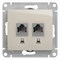 Glossa молочный розетка 2-ая компьютерная RJ45+RJ45, кат.5E GSL000985KK - фото 71981
