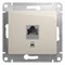 Glossa молочный розетка компьютерная RJ45 кат.5E GSL000981K - фото 71983