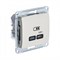 Glossa молочный USB розетка тип-C 65W высокоскоростная зарядка QC, PD, механизм GSL000927 - фото 72006