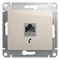 Glossa молочный розетка телефонная RJ11 GSL000981T - фото 72008