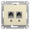 Glossa бежевый розетка 2-ая компьютерная RJ45+RJ45, кат.5E GSL000285KK - фото 72060