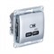 Glossa алюминий USB розетка тип-C 65W высокоскоростная зарядка QC, PD, механизм GSL000327 - фото 72109
