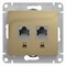 Glossa титан розетка 2-ая компьютерная RJ45+RJ45, кат.5E GSL000485KK - фото 72168