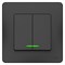 Blanca внутренняя антрацит выключатель 2-клавишный с подсветкой, 10А, 250B BLNVS010516 - фото 72323