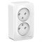 Blanca наружняя белый розетка 2-ая без заземления без шторок, 16А, 250В, монтажная плата BLNRA000221 - фото 72515