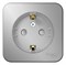 Blanca наружняя алюминий розетка с заземлением, со шторками, (тонкая) 16А, 250В изолированная пластина BLNRA111113 - фото 72599