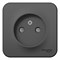 Blanca наружняя антрацит розетка без заземления со шторками 16А, 250В, изолированная пластина BLNRA001116 - фото 72762