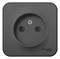Blanca наружняя антрацит розетка без заземления без шторок, 16А, 250В BLNRA000106 - фото 72795